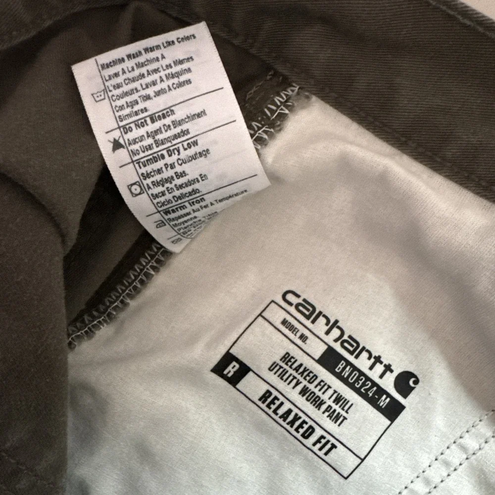 Carhartt Carpenter Relaxed Twill Utility Work Pants Mens‎ Sz 34x34 (32x33) Olive